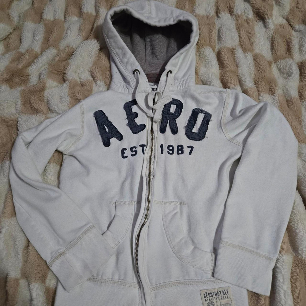 Y2K, White Aeropostale full zip up hoodie